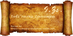 Ivánszky Zsuzsanna névjegykártya